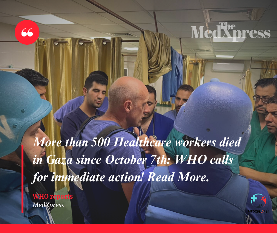 More than 500 healthcare workers died in Gaza since Israel’s recent attack: WHO calls for immediate action